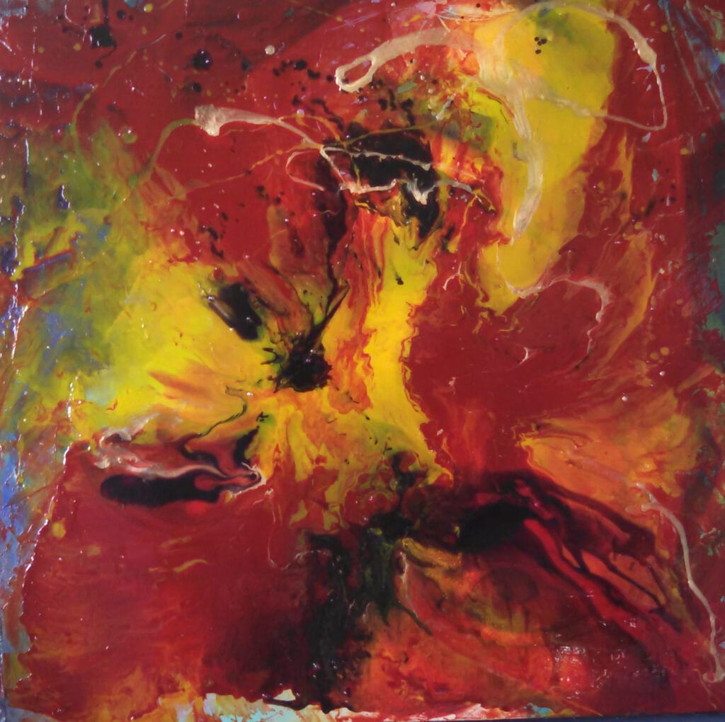 A painting called All Of The Above, by Fall Art Walk featured artist, Sally Anger.